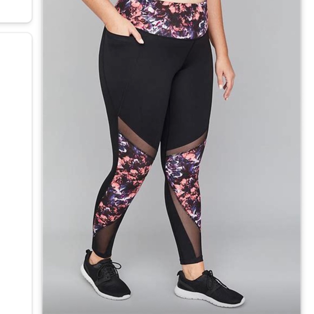 Lane Bryant LIVI active leggings - black, floral